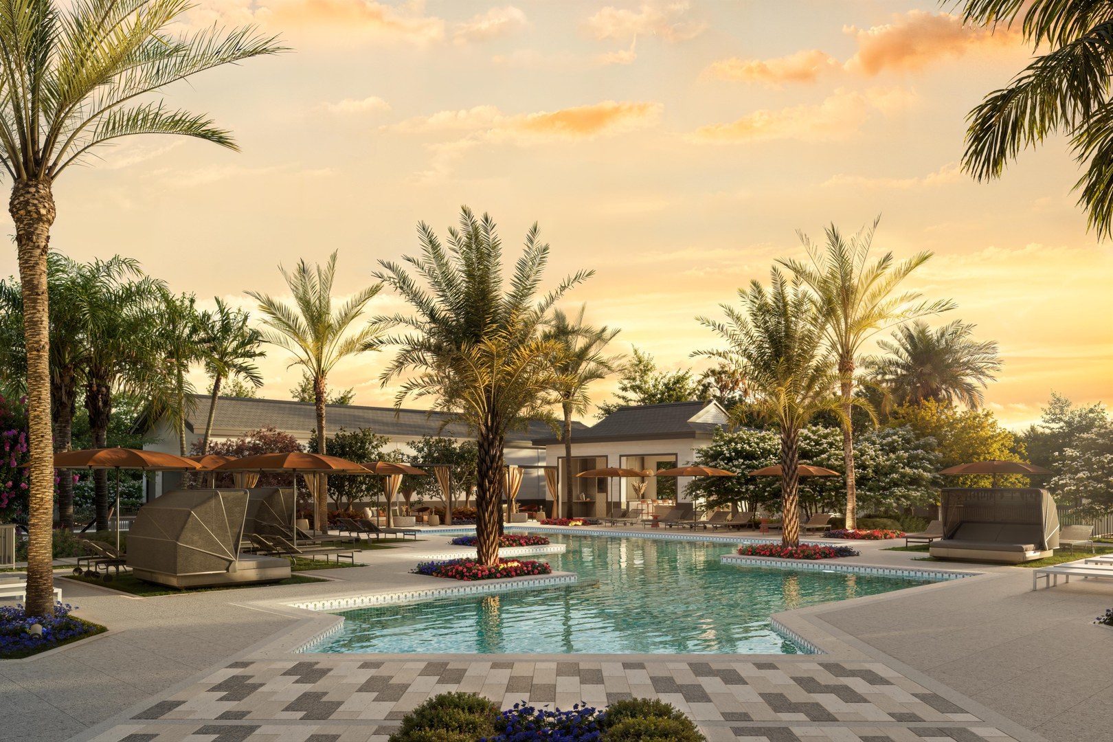 A relaxing resort-style pool designed for rest and renewal
