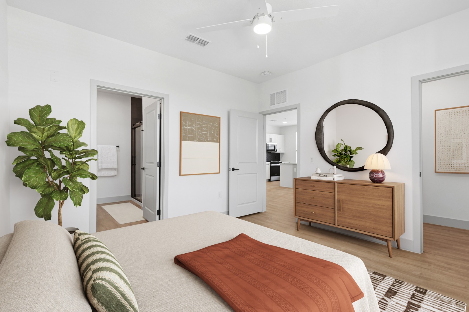 A serene bedroom retreat with contemporary style